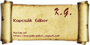 Kopcsák Gábor névjegykártya